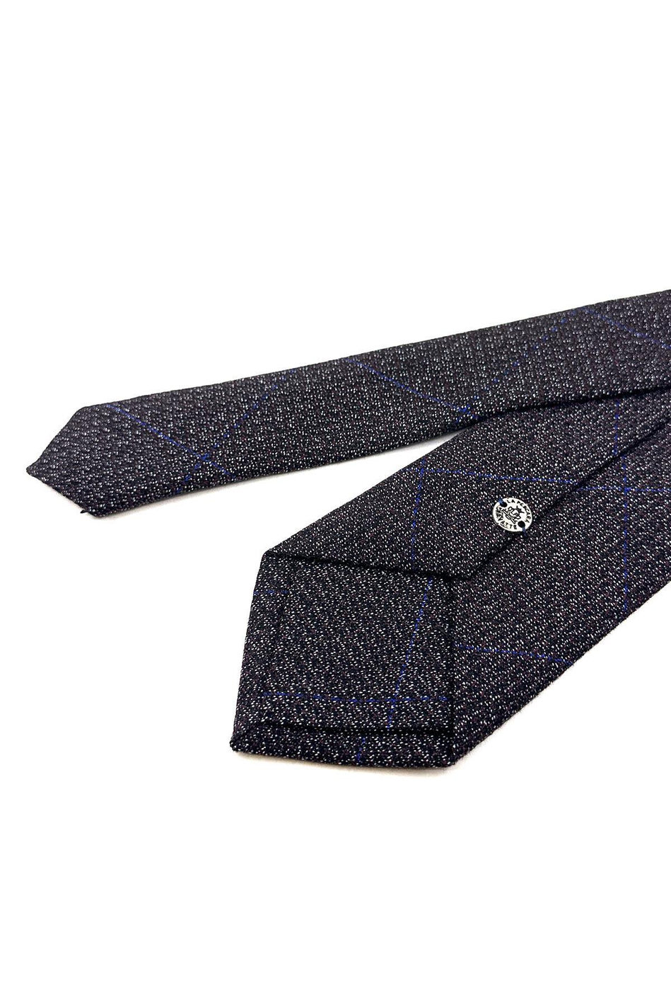 Siyah - Bordo Kum Desen Mendilli Klasik Yün Kravat KK12143