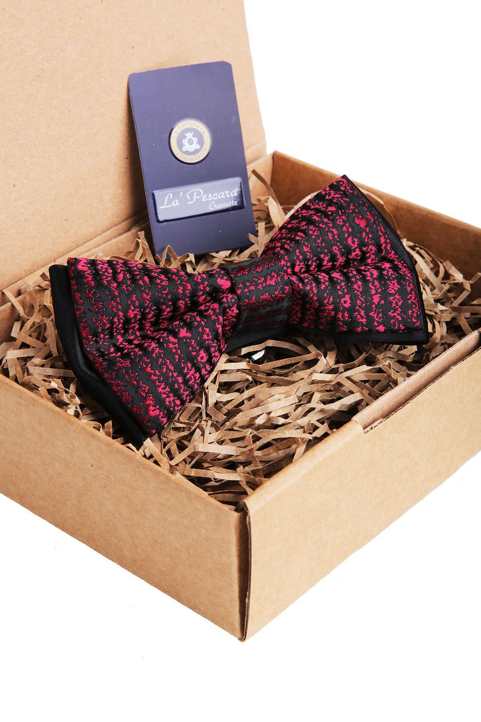 Siyah - Bordo Motif Desen Papyon P1033