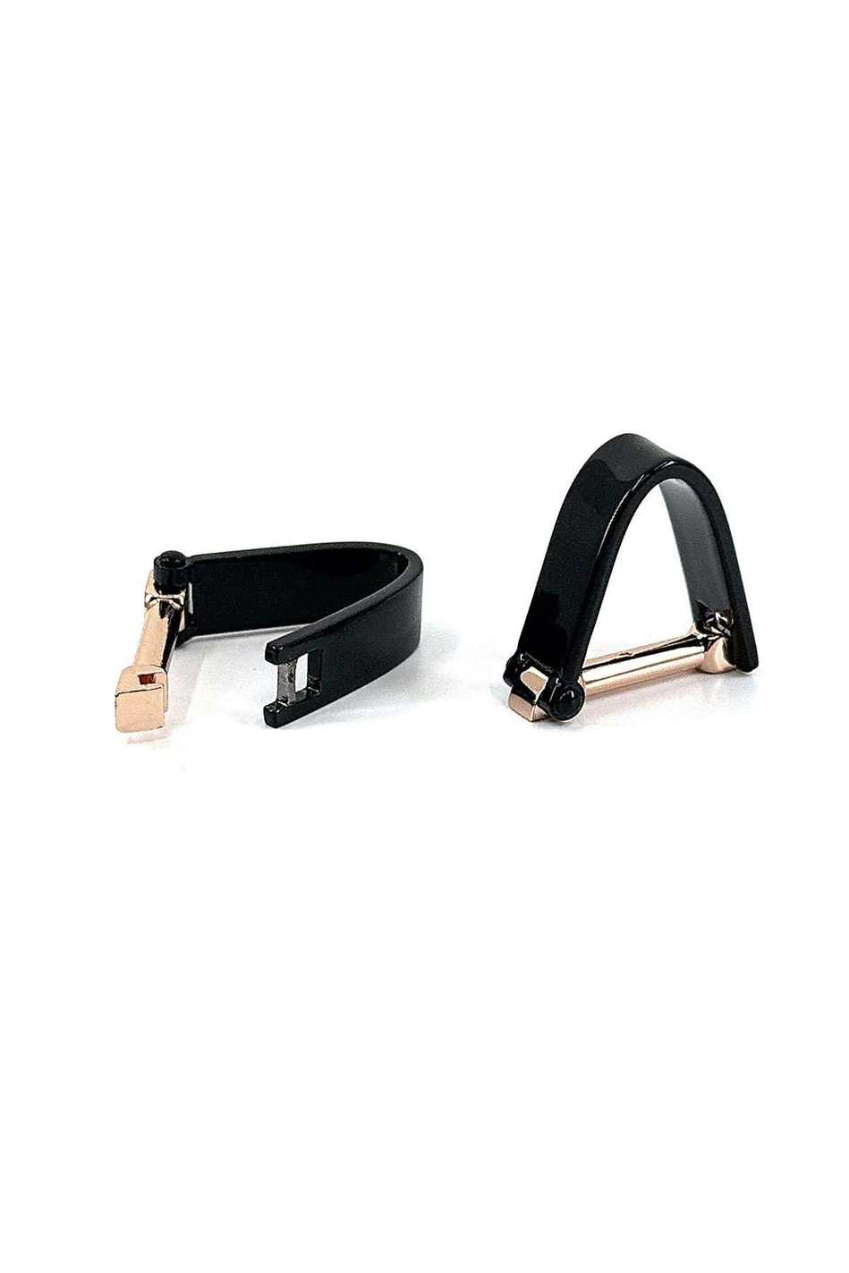 Siyah - Bronz Renk Çıtçıtlı Exlusive Erkek Kol Düğmesi KD1620