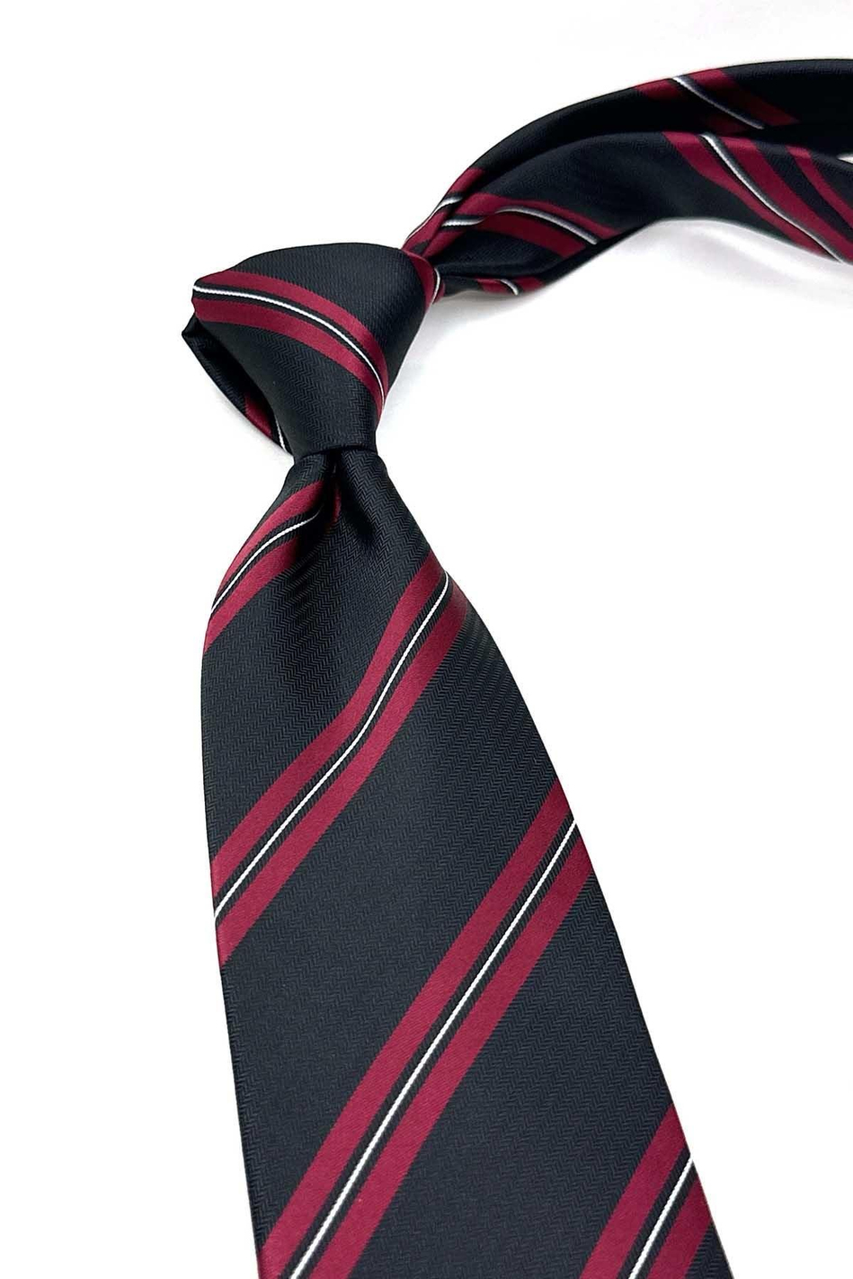 Siyah Çizgi Desen Mendilli Klasik Kravat KK12826