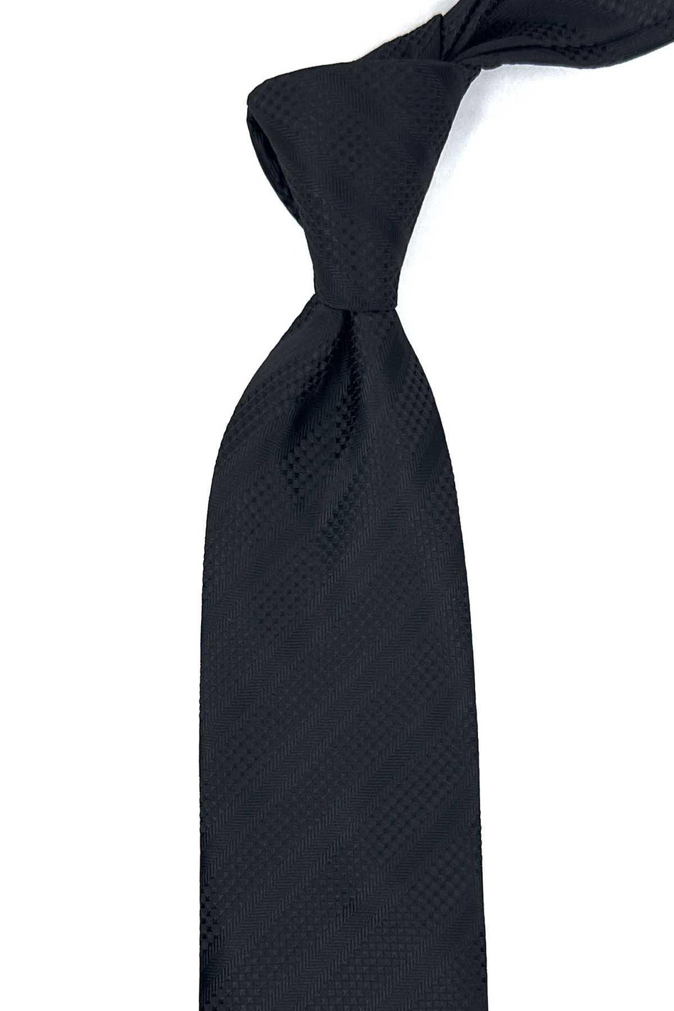 Siyah Çizgi Desen Mendilli Klasik Kravat KK12314