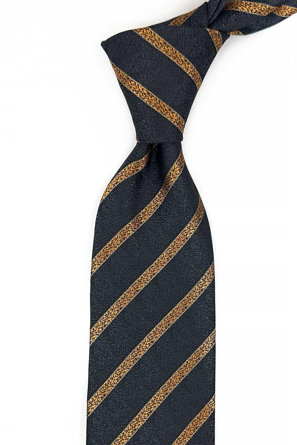 Siyah Çizgi Desen Mendilli Klasik Kravat KK12667