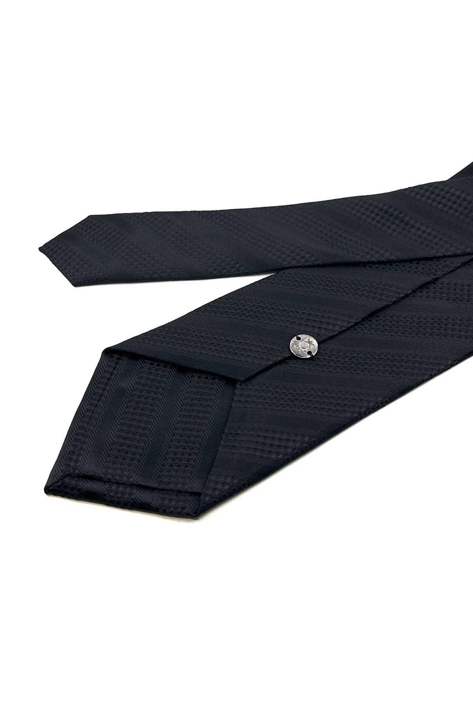 Siyah Çizgi Desen Mendilli Klasik Kravat KK12314