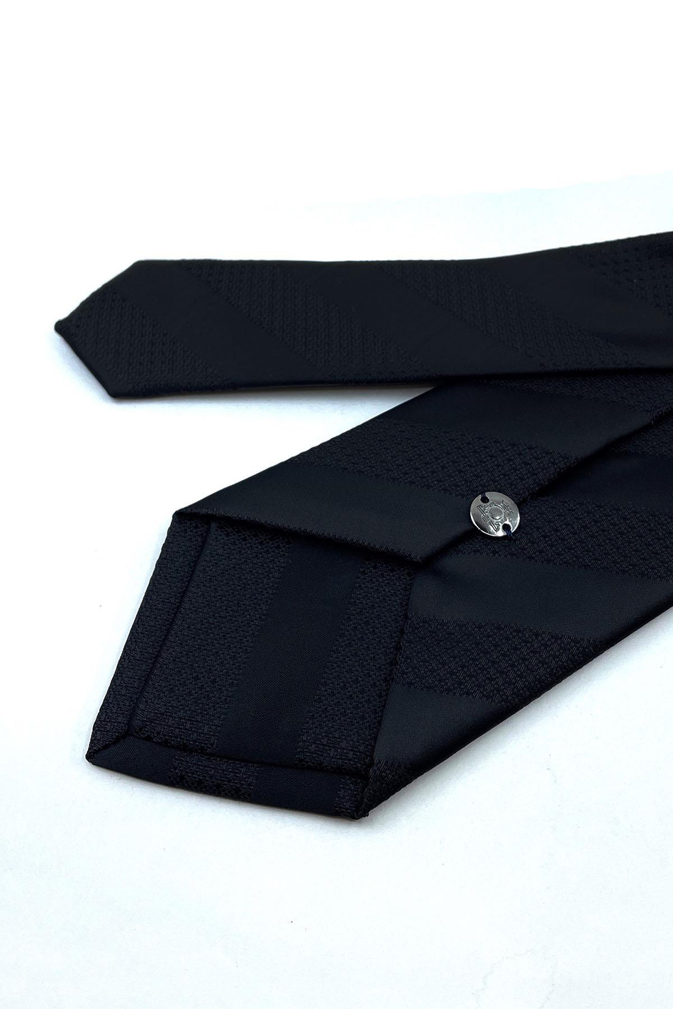 Siyah Çizgi Desen Mendilli Klasik Kravat KK10988