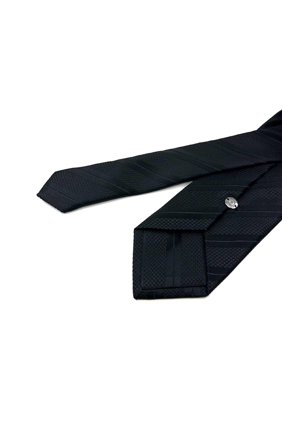 Siyah Çizgi Desen Mendilli Klasik Kravat KK12695