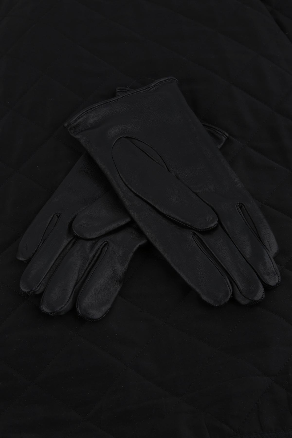 Siyah Düz Hakiki Deri Erkek Eldiven EL33