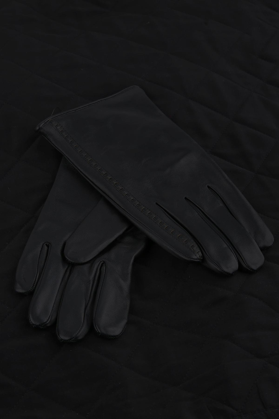 Siyah Düz Hakiki Deri Erkek Eldiven EL33