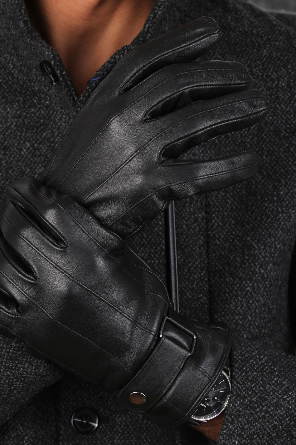 Siyah Erkek Deri Eldiven EL07