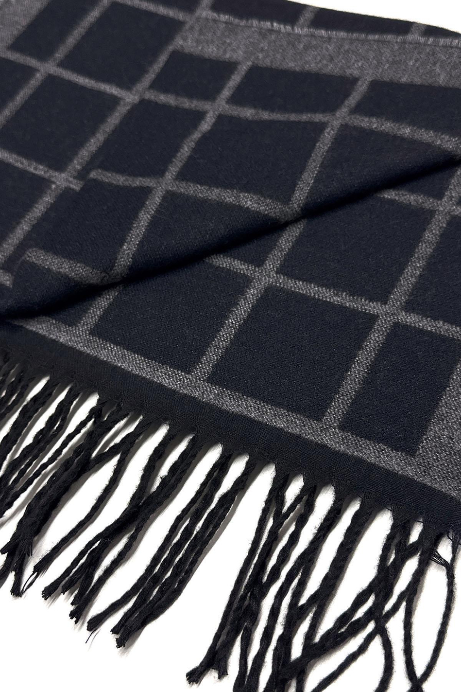 Siyah - Gri Ekose Desen Erkek Kaşkol K407