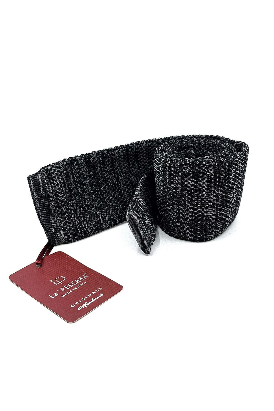 Siyah - Gri Kırçıllı Örgü Kravat ÖR8367