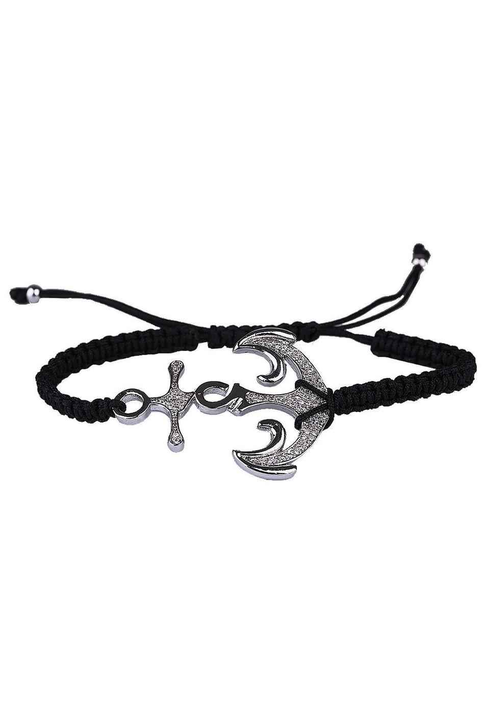 Siyah İpli Çıpa Model Makrome Erkek Bileklik BLK1594