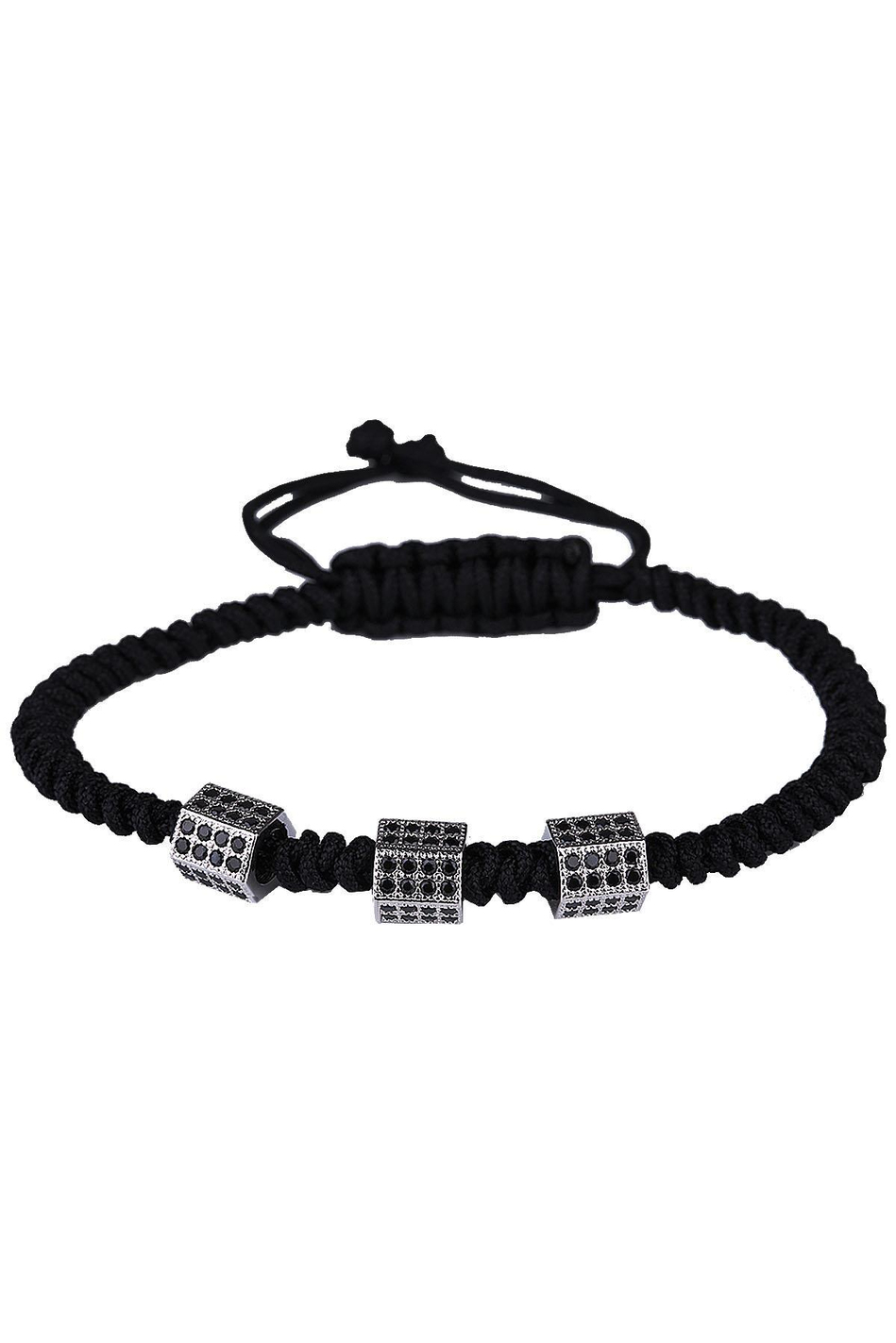 Siyah İpli Makrome Erkek Bileklik BLK1597