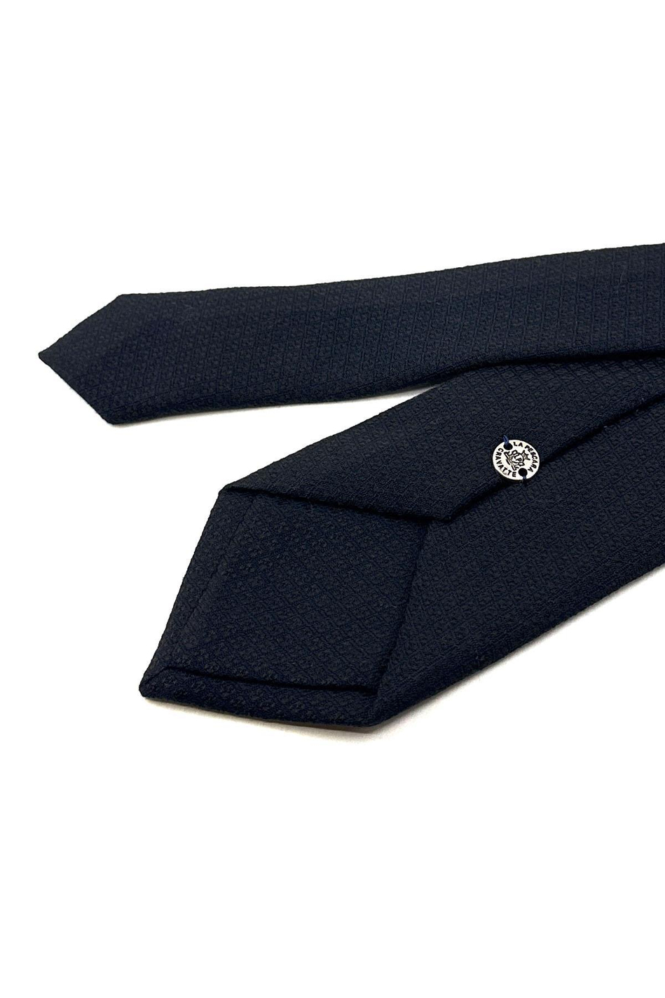 Siyah - Kahve Küçük Desen Mendilli Klasik Yün Kravat KK12144