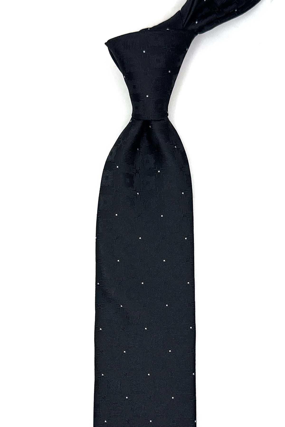 Siyah Kare Desen Slim Kravat SK7950