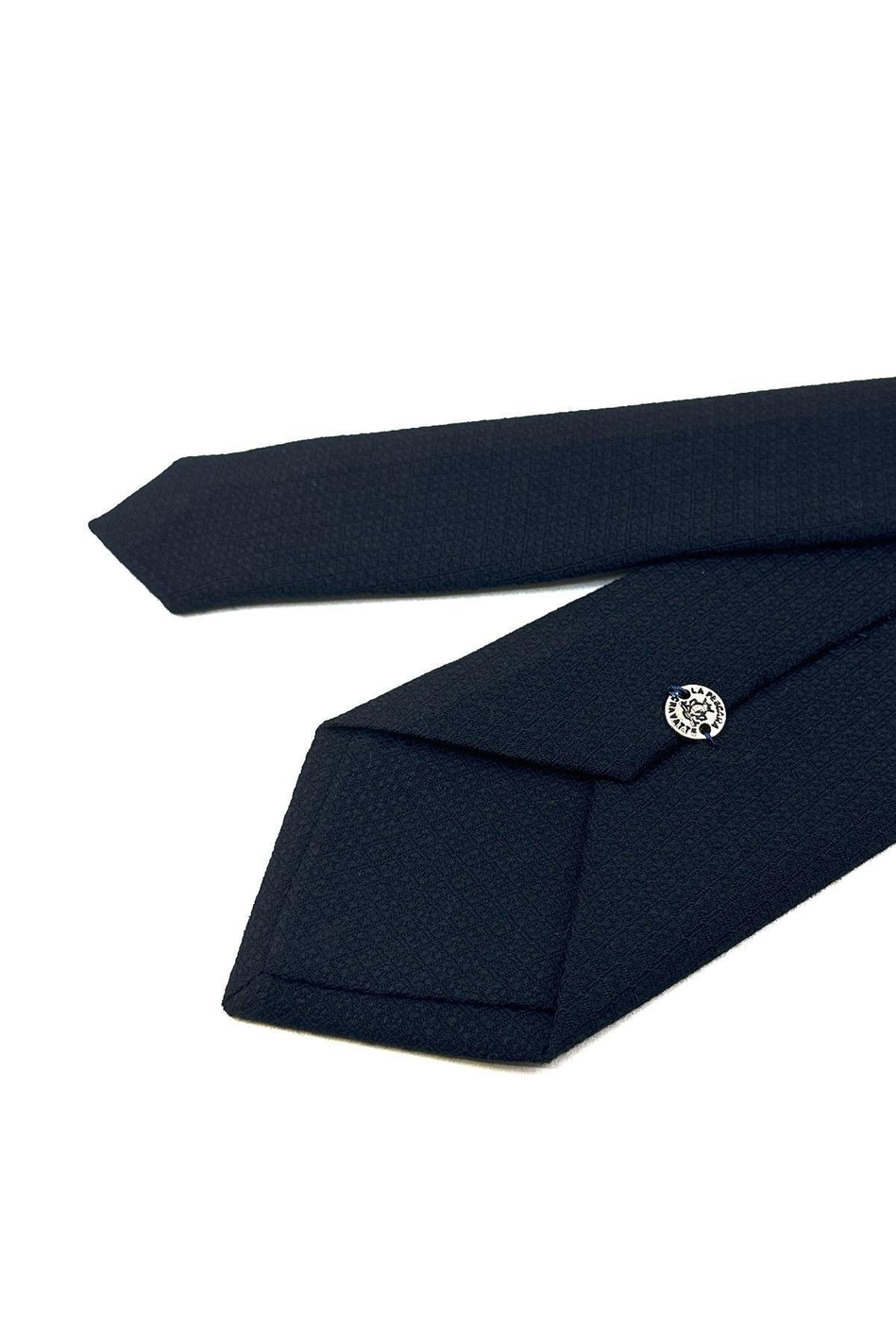 Siyah Kendinden Desen Mendilli Klasik Yün Kravat KK12106