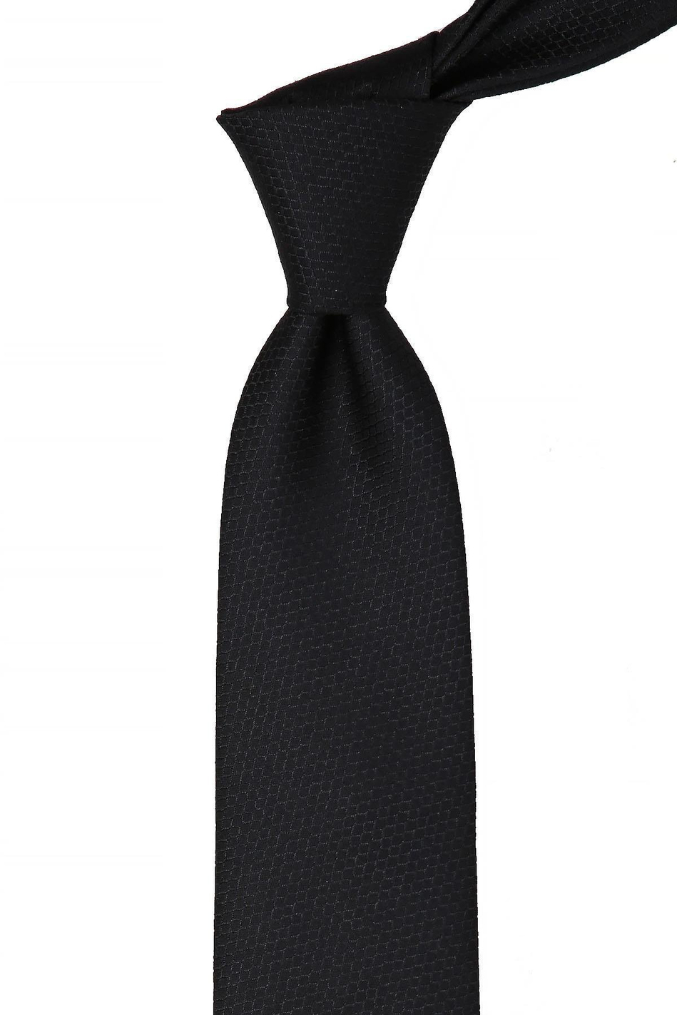 Siyah Kendinden Desen Mendilli Klasik Kravat KK10680