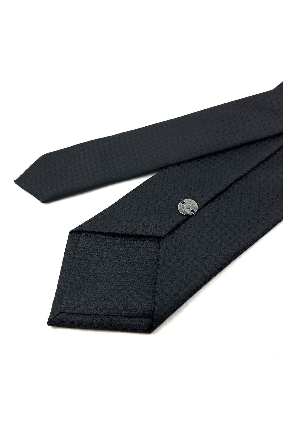 Siyah Kendinden Desen Mendilli Klasik Kravat KK11173