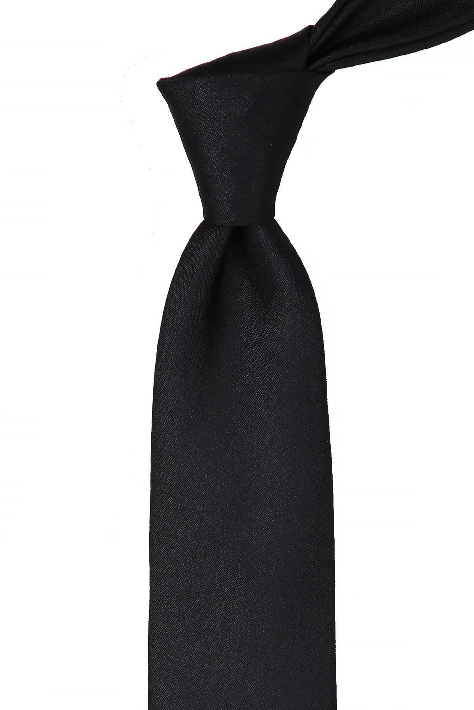 Siyah Kendinden Desen Mendilli Klasik Kravat KK10684