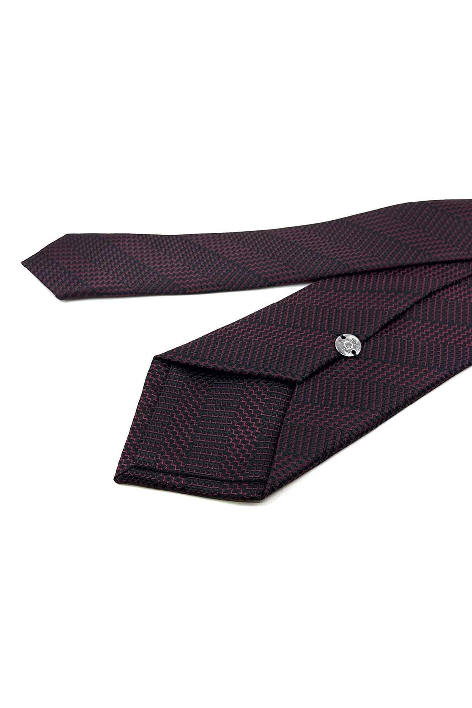 Siyah - Kırmızı Çizgi Desen Mendilli Klasik Kravat KK12429