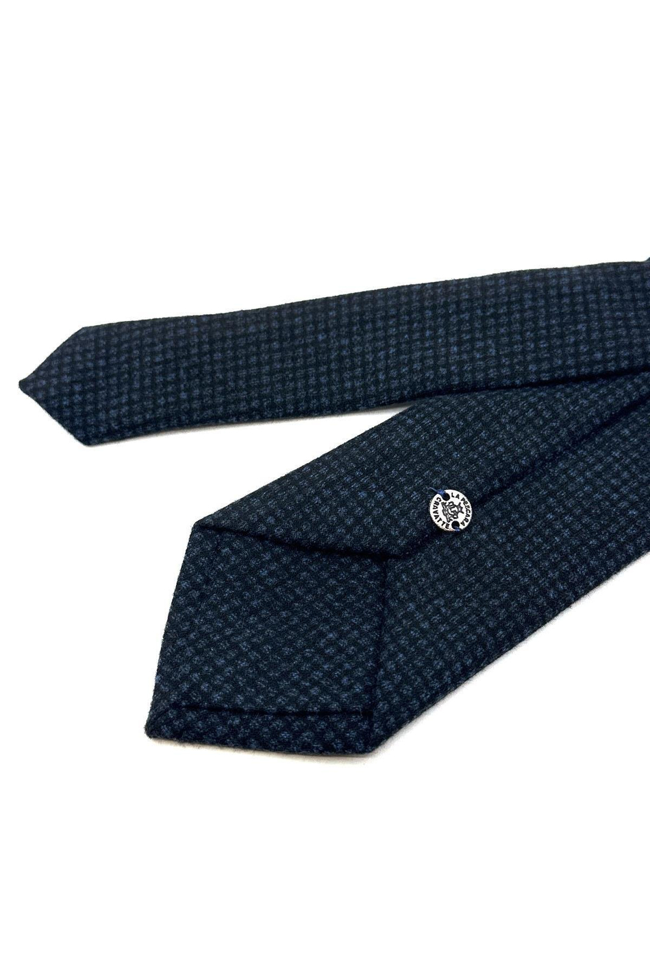 Siyah - Mavi Küçük Desen Mendilli Klasik Yün Kravat KK12141