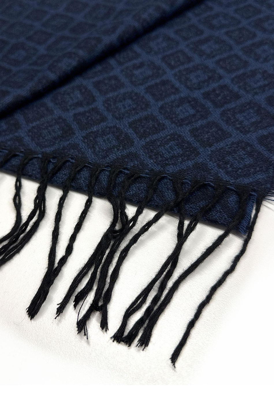 Siyah - Mavi Motif Desen Erkek Kaşkol K496
