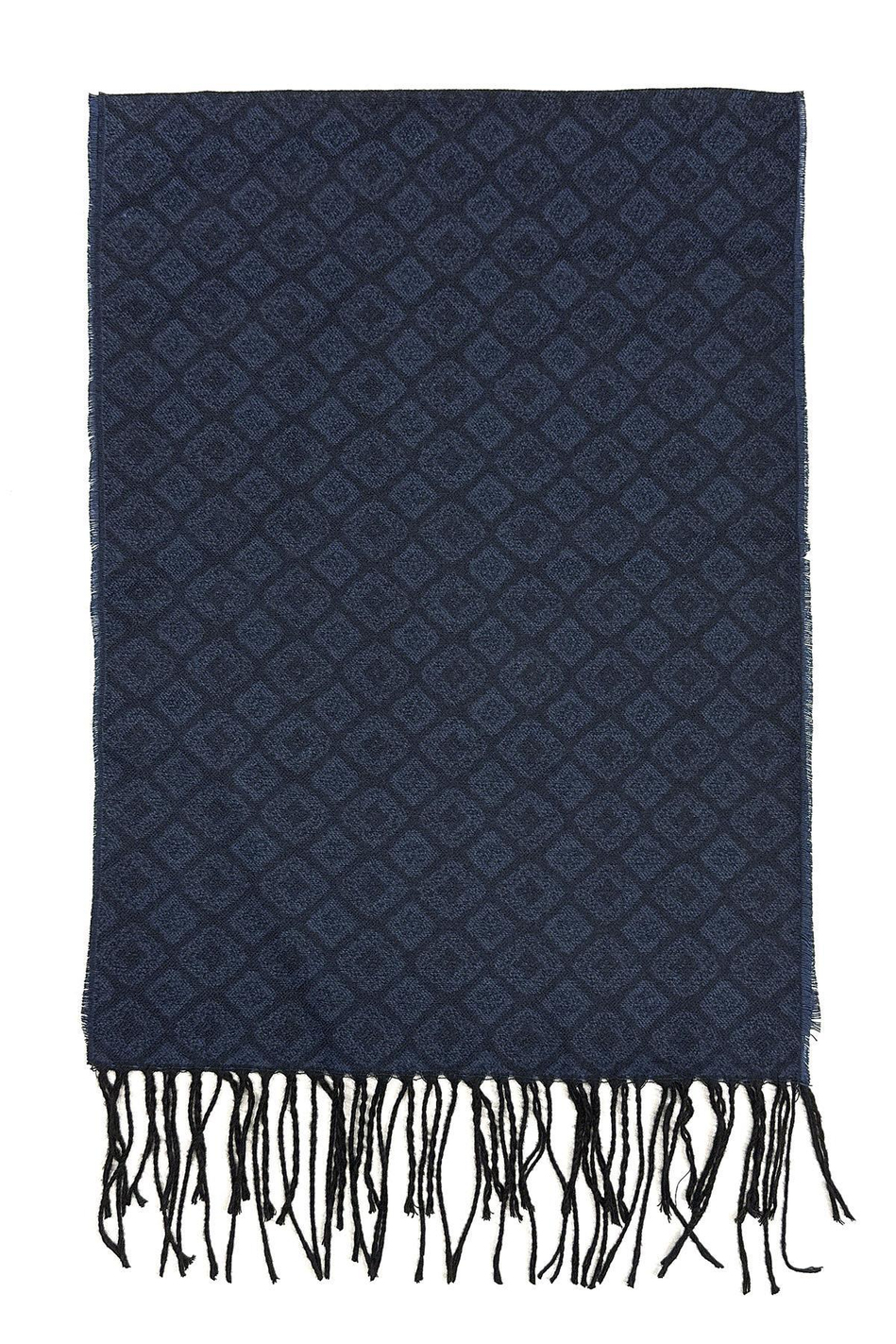 Siyah - Mavi Motif Desen Erkek Kaşkol K496