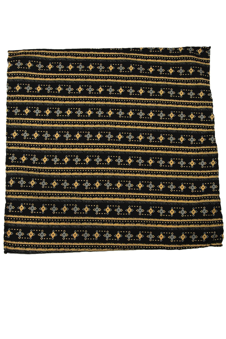 Siyah Motif Baskılı İpek Mendil SPS328
