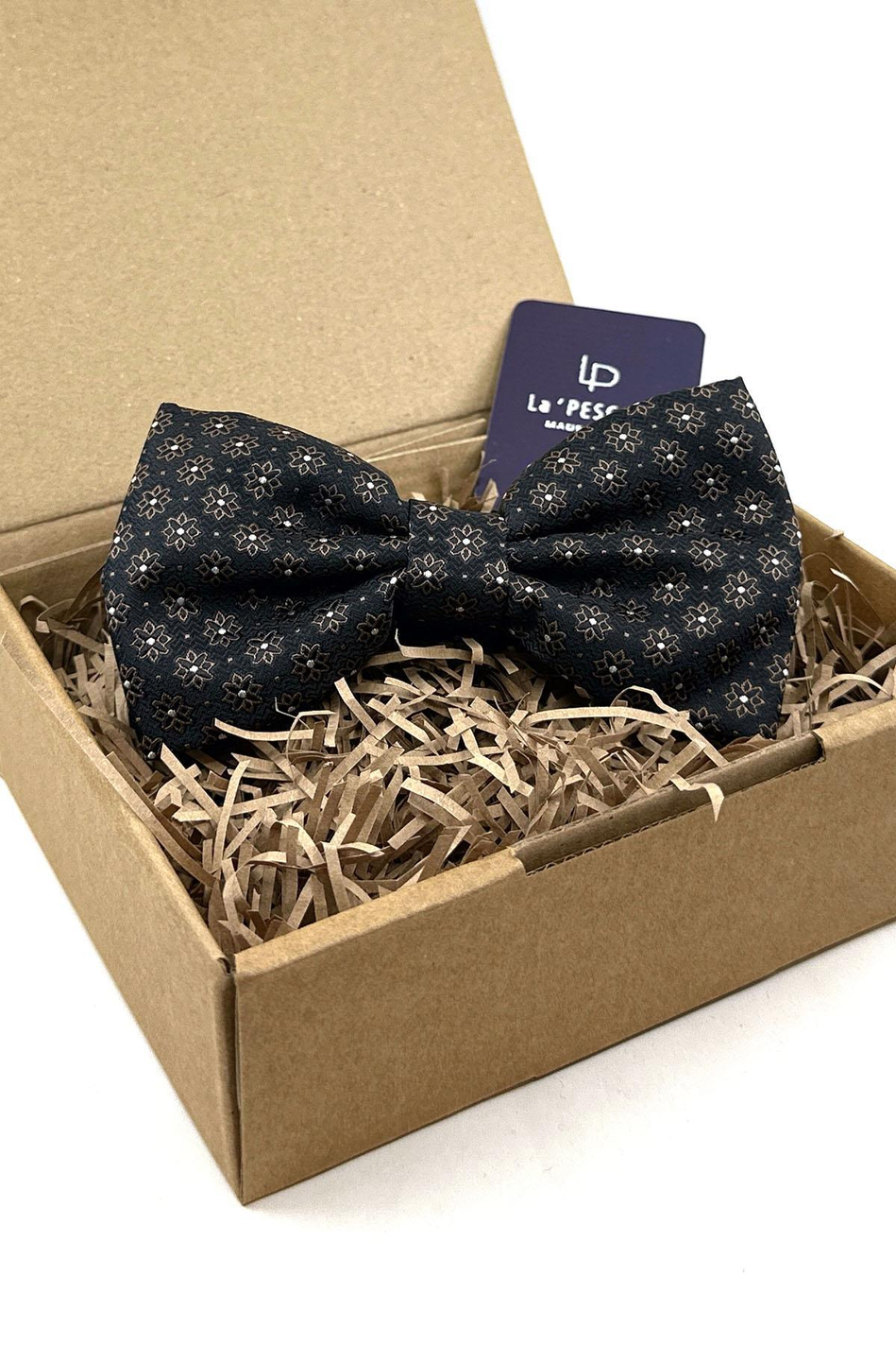 Siyah Motif Desen Büyük Papyon P1831