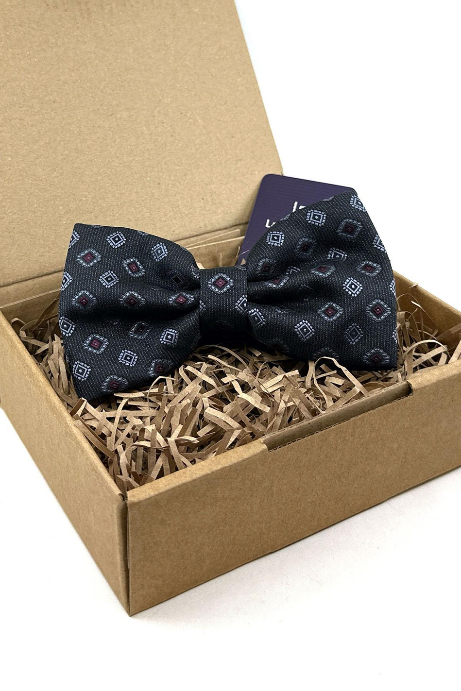 Siyah Motif Desen Büyük Papyon P1868