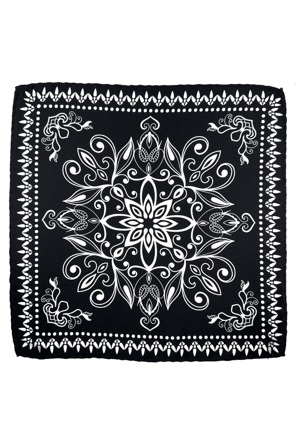 Siyah Motif Desen Erkek Cep Mendili SPS628-108