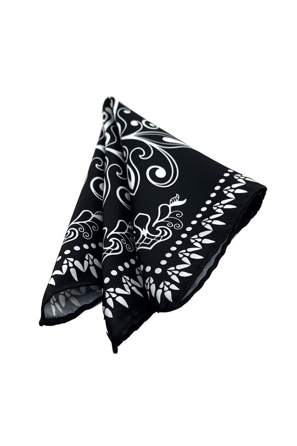 Siyah Motif Desen Erkek Cep Mendili SPS628-108