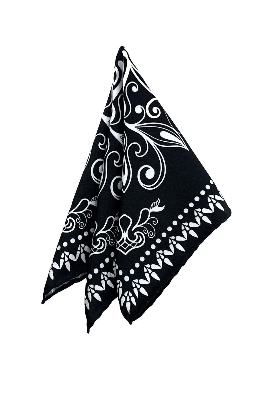 Siyah Motif Desen Erkek Cep Mendili SPS628-108