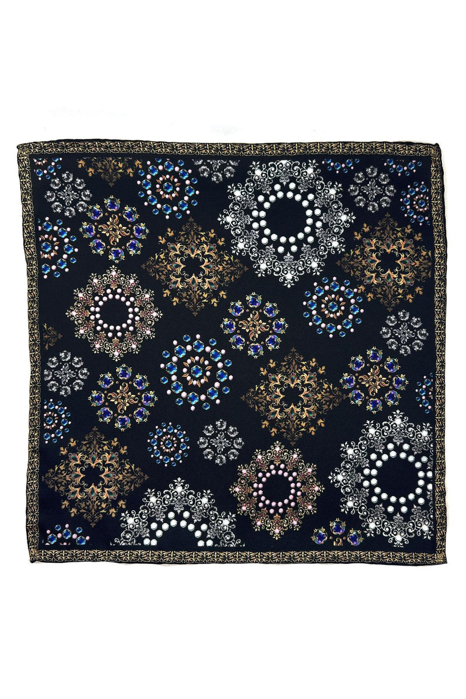 Siyah Motif Desen Erkek Cep Mendili SPS568-46