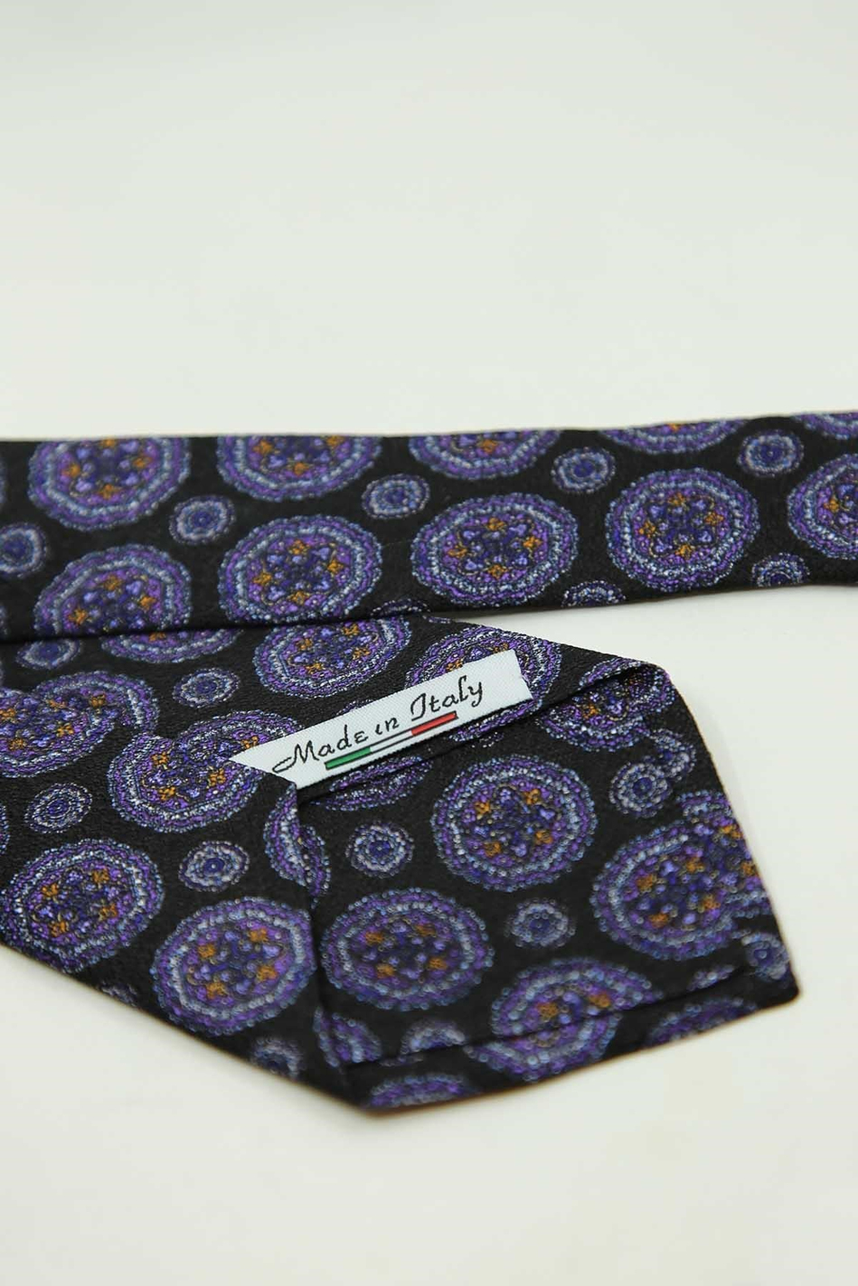 Siyah Motif Desen İtalyan İpek Kravat İK2501