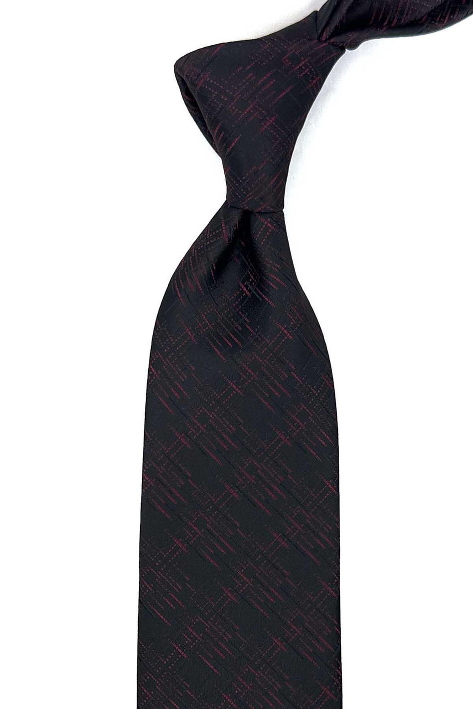 Siyah Motif Desen Mendilli Klasik Kravat KK12436