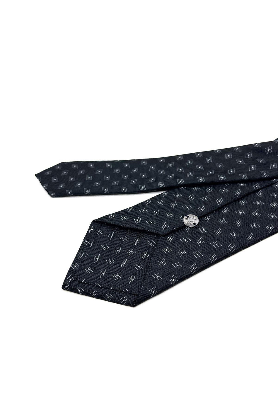 Siyah Motif Desen Mendilli Klasik Kravat KK11553