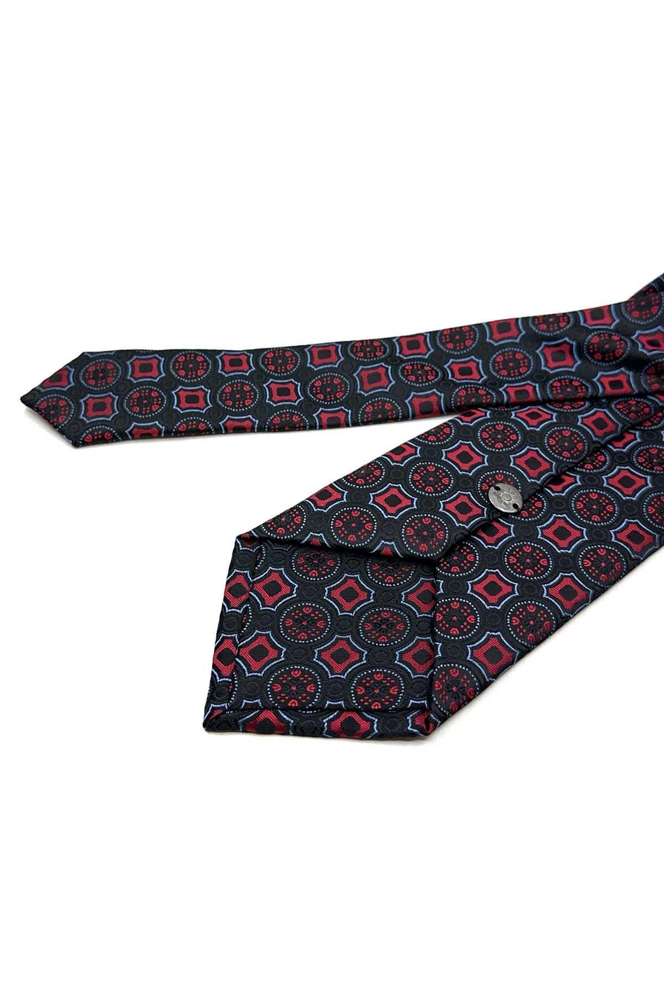 Siyah Motif Desen Mendilli Klasik Kravat KK12952