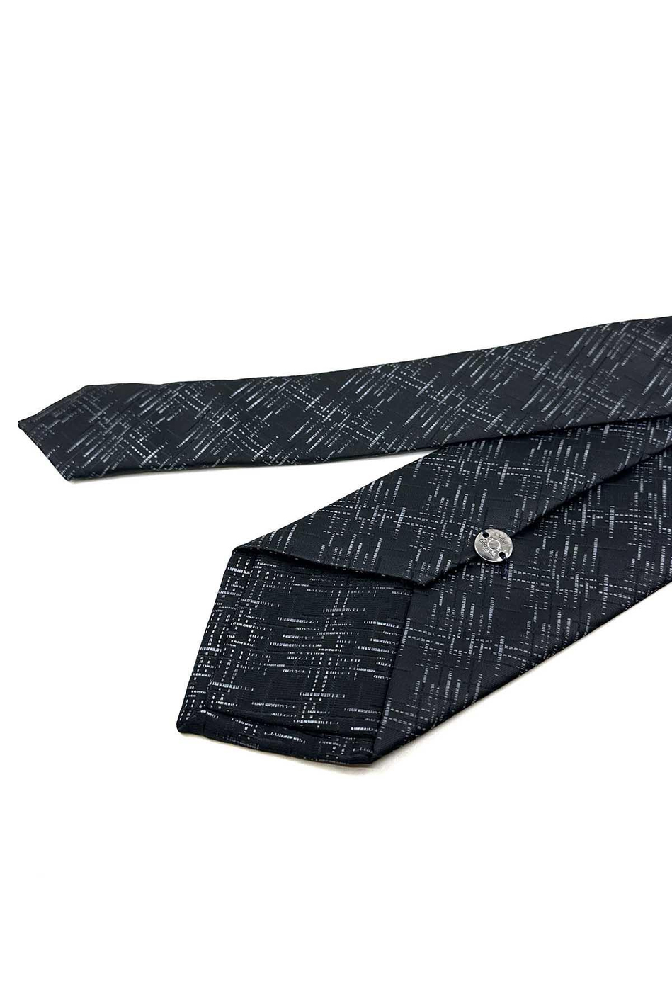 Siyah Motif Desen Mendilli Klasik Kravat KK12439