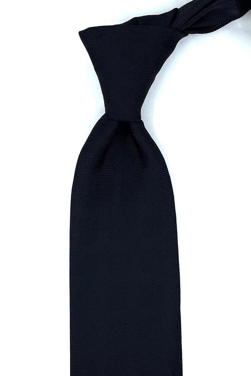 Siyah Motif Desen Mendilli Klasik Kravat KK10972