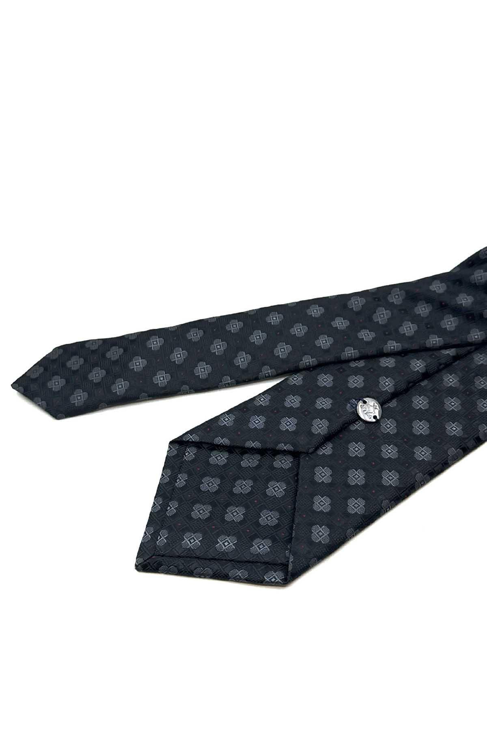 Siyah Motif Desen Mendilli Klasik Kravat KK13036