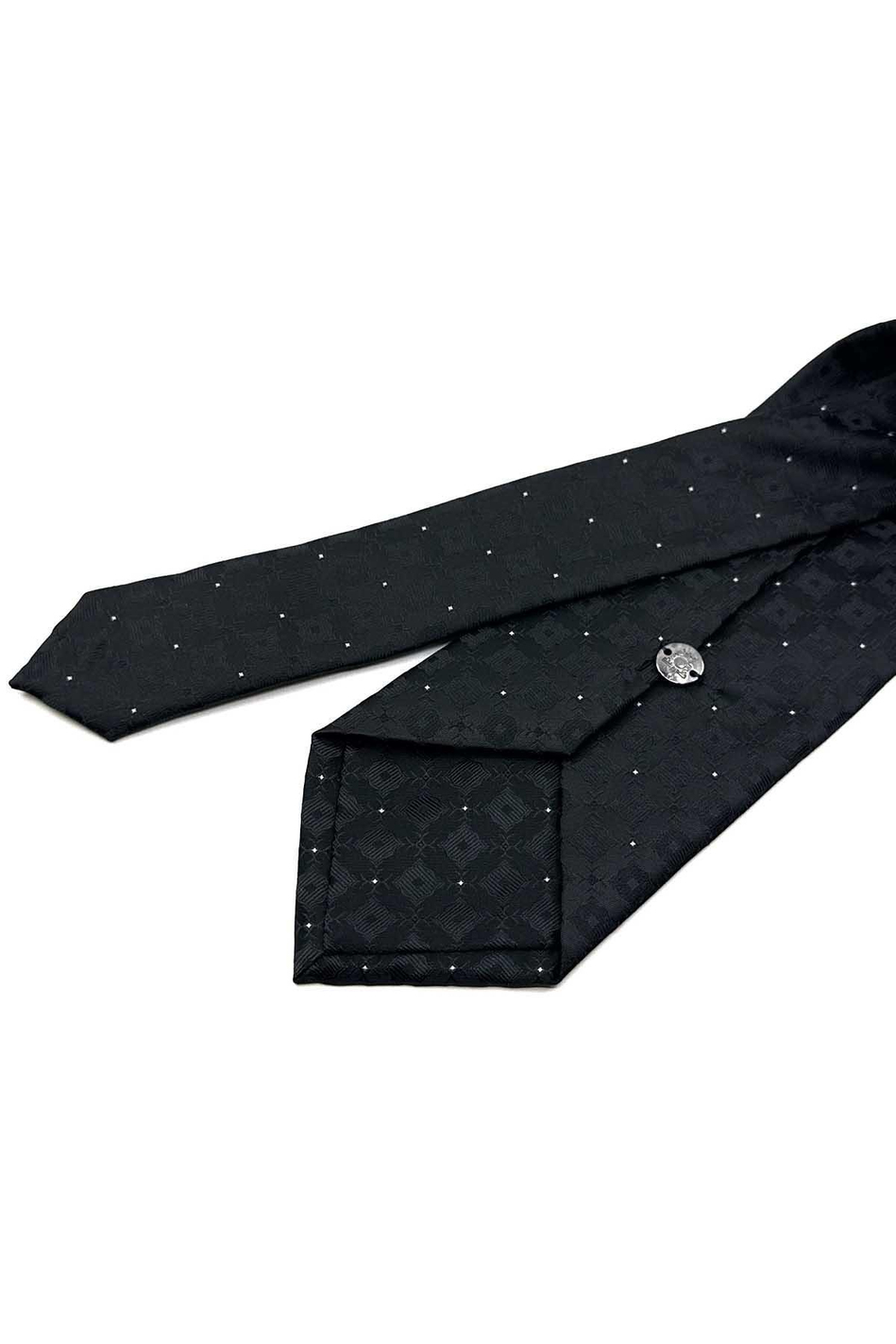 Siyah Motif Desen Mendilli Klasik Kravat KK12572