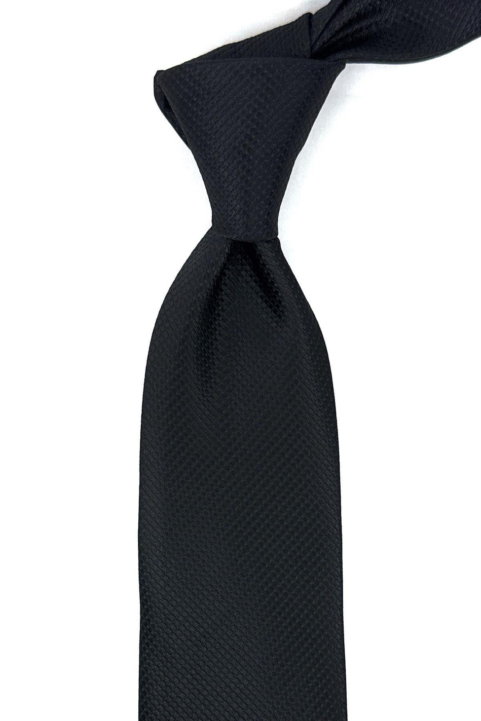 Siyah Nokta Desen Mendilli Klasik Kravat KK11955