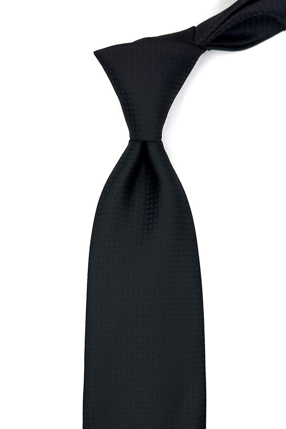 Siyah Nokta Desen Mendilli Klasik Kravat KK11054