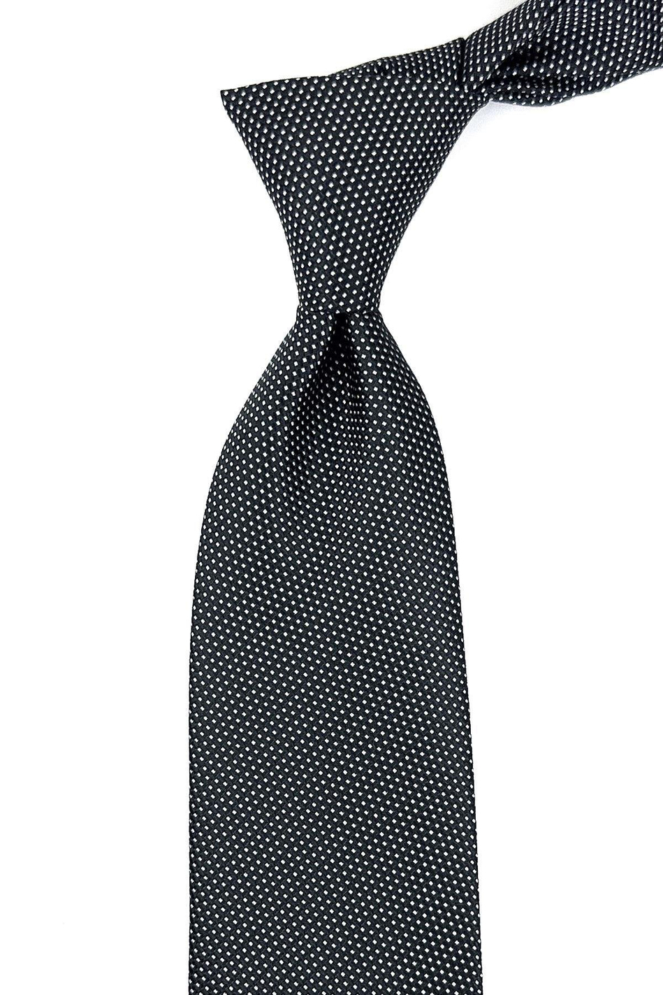 Siyah Nokta Desen Mendilli Klasik Kravat KK11209