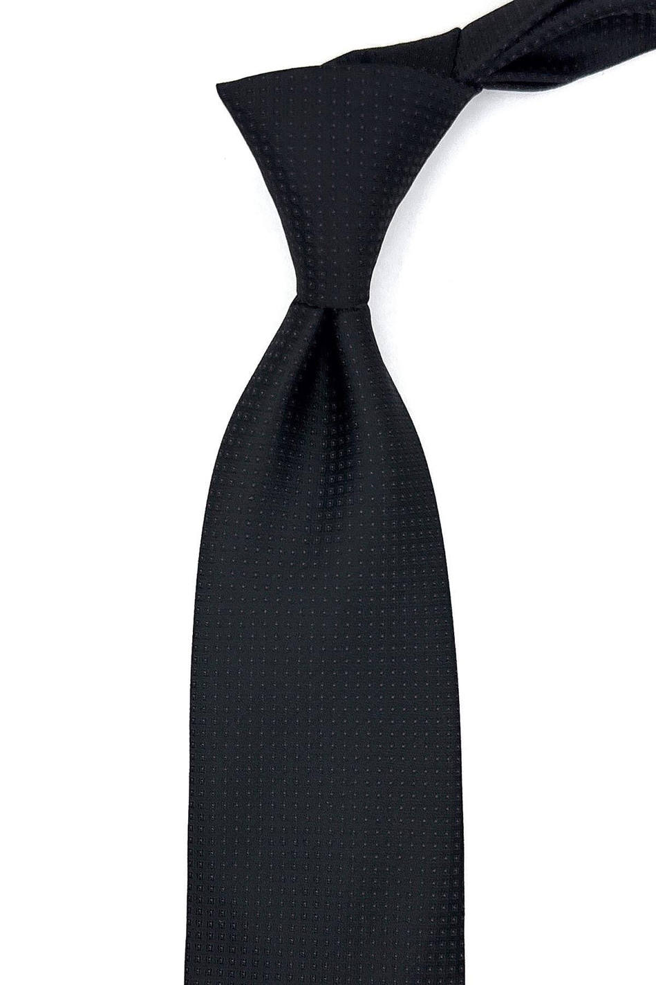 Siyah Nokta Desen Mendilli Klasik Kravat KK11056