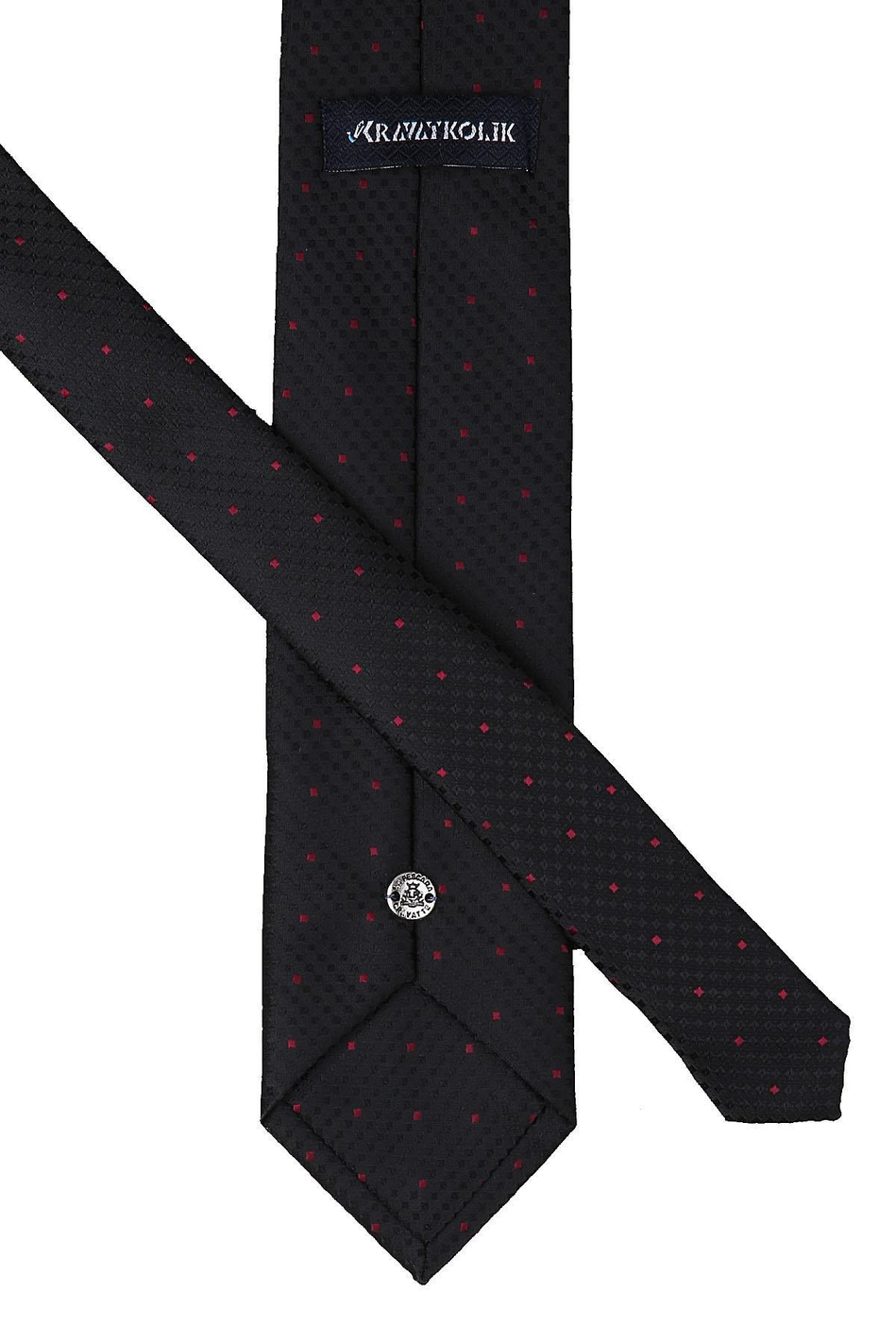 Siyah Nokta Desen Mendilli Klasik Kravat KK9489