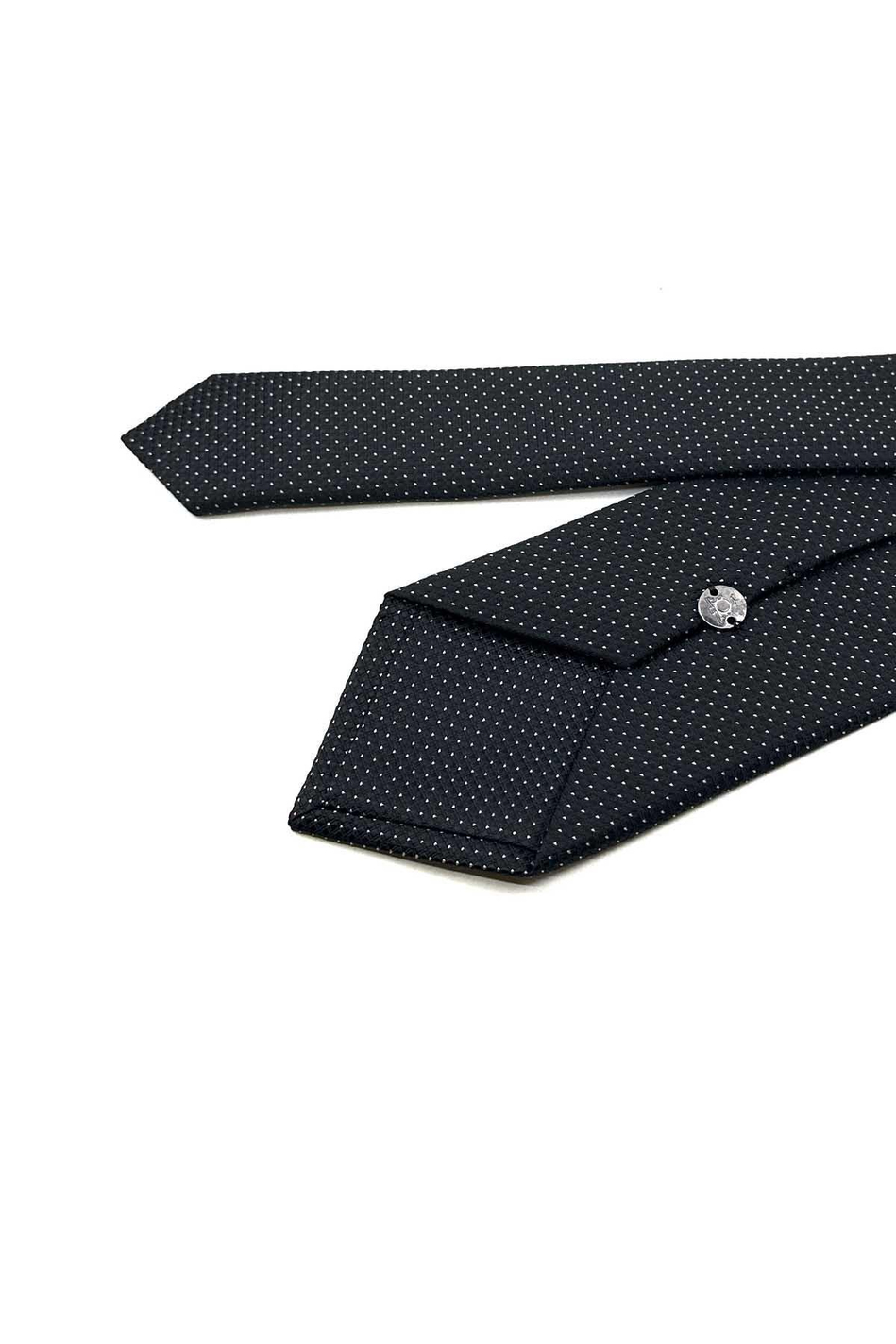 Siyah Nokta Desen Mendilli Klasik Kravat KK12334