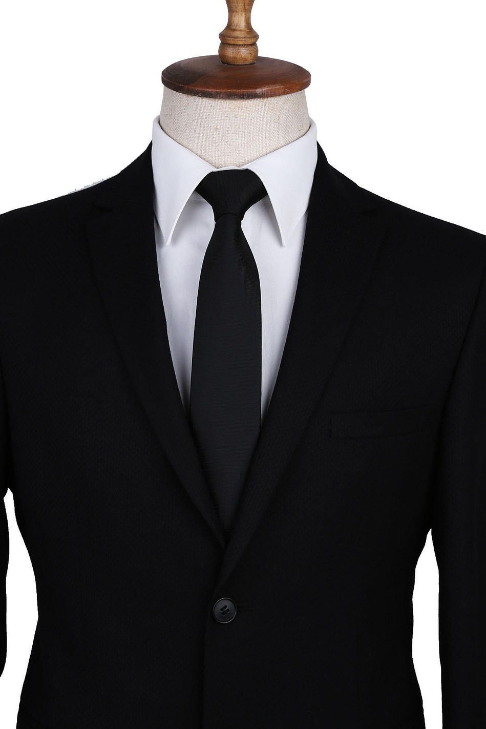 Siyah Nokta Desen Slim Kravat SK7586