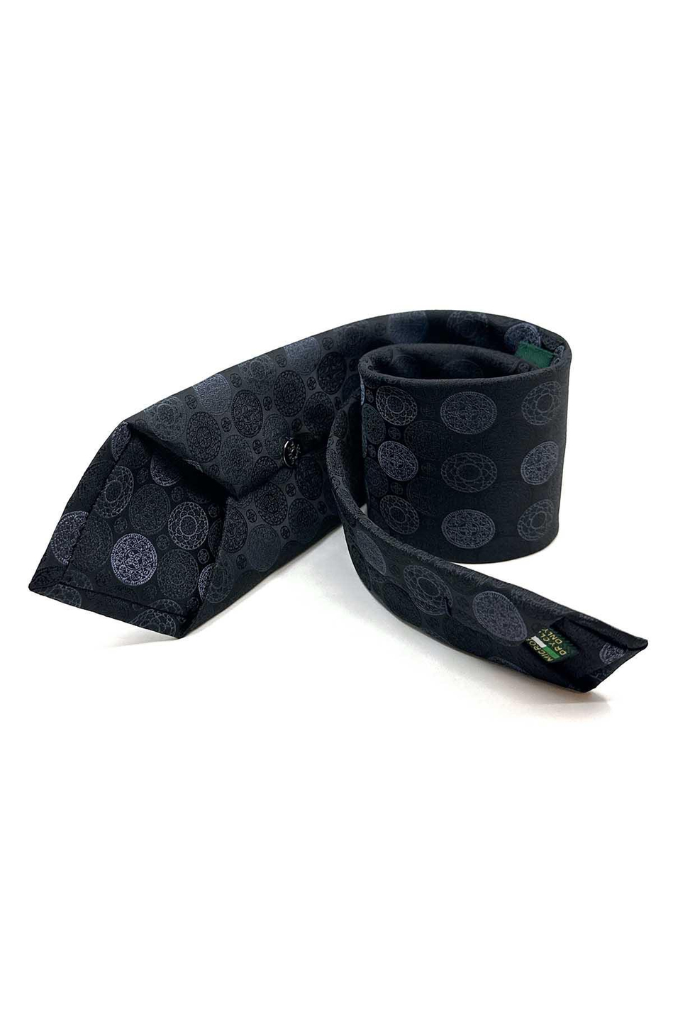 Siyah Puantiye Desen Mendilli Klasik Kravat KK12990