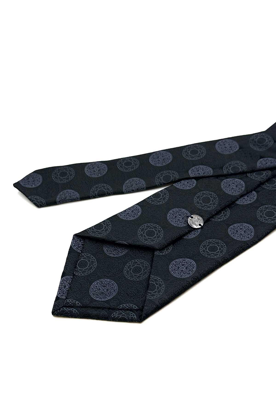 Siyah Puantiye Desen Mendilli Klasik Kravat KK12990